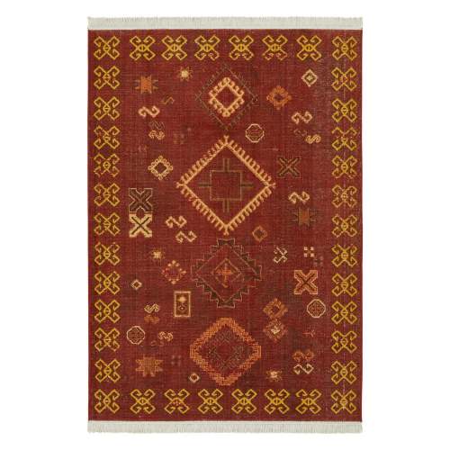 Nouristan Hanse Home koberce Kusový koberec Sarobi  Chestnut Red - 200x290 cm Červená, Velké (190x270 cm a větší), Bavlna