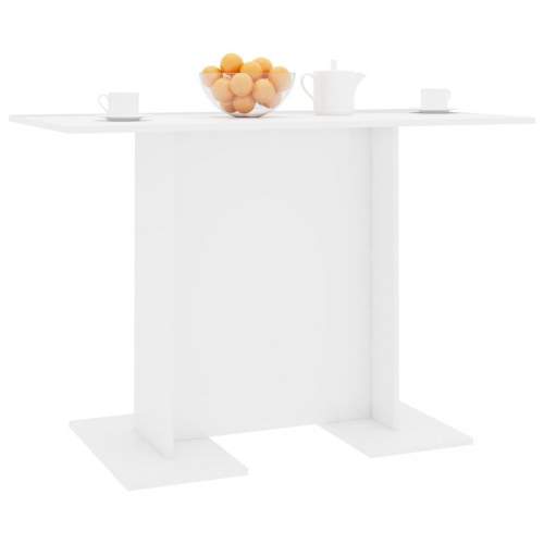 Jídelní stůl bílý s vysokým leskem 110 × 60 × 75 cm dřevotříska