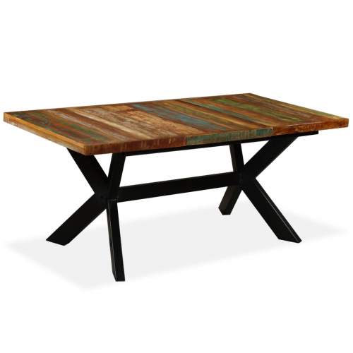 Jídelní stůl masivní recyklované dřevo ocelový kříž 180 cm