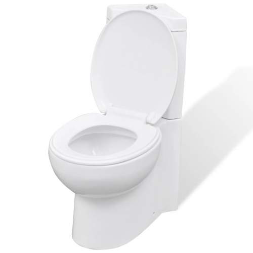 Bílá keramická kulatá toaleta WC 141133