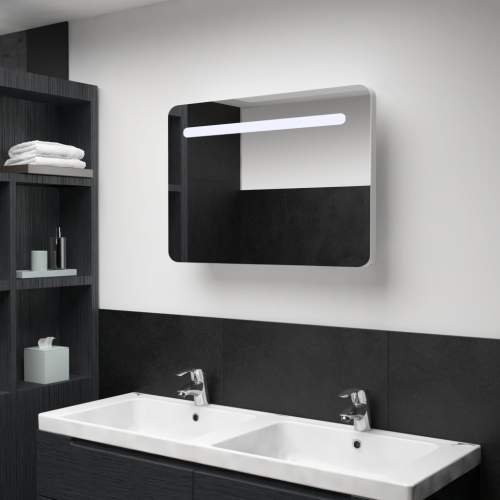 LED koupelnová zrcadlová skříňka 80 × 11 × 55 cm