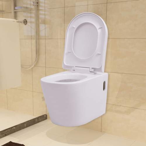 shumee Závěsné WC keramické bílé