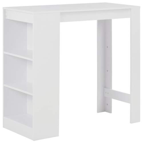 VIDA Barový stůl s regálem bílý 110 x 50 x 103 cm