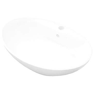 shumee 140678 Luxury Ceramic Basin Oval with Overflow and Faucet Hole