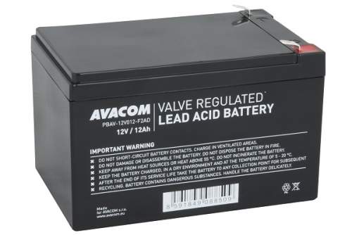 Olověný akumulátor Avacom 12V 12Ah F2, PBAV-12V012-F2A