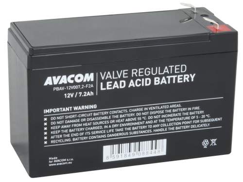 Olověný akumulátor Avacom 12V 7,2Ah F2, PBAV-12V007,2-F2A