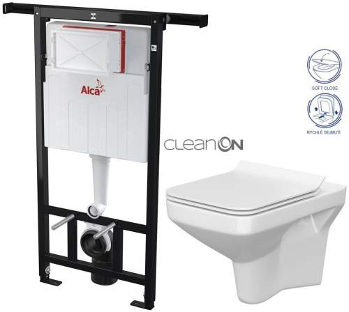 ALCAPLAST Jádromodul předstěnový instalační systém bez tlačítka + WC CERSANIT CLEANON COMO + SEDÁTKO AM102/1120 X CO1