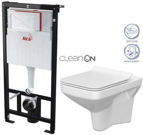 ALCAPLAST Sádromodul předstěnový instalační systém bez tlačítka + WC CERSANIT CLEANON COMO + SEDÁTKO AM101/1120 X CO1