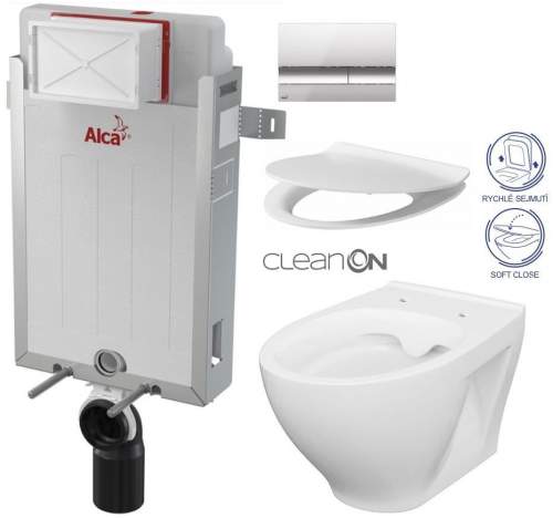 ALCAPLAST Renovmodul M1721 + WC CERSANIT CLEANON MODUO + SEDÁTKO