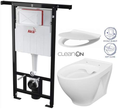 ALCAPLAST Jádromodul + WC CERSANIT CLEANON MODUO + SEDÁTKO