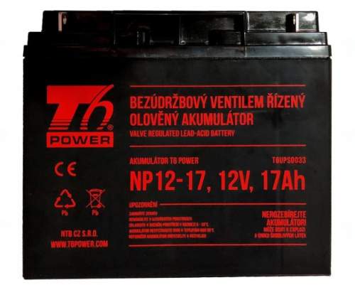 T6 power NP12-17 12V 17Ah, T6UPS0033
