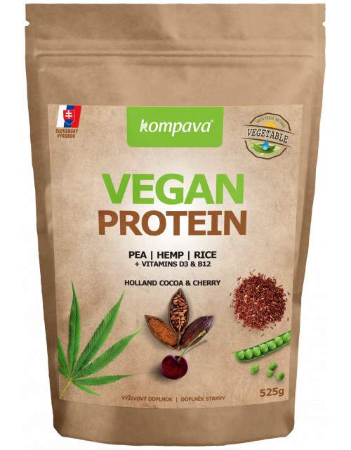 Kompava Vegan Protein 525 g, čokoláda-višeň