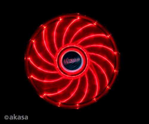 AKASA ventilátor Vegas 120x120x25mm, 1200RPM podsvícený, 15xLED, červený AK-FN091-RD