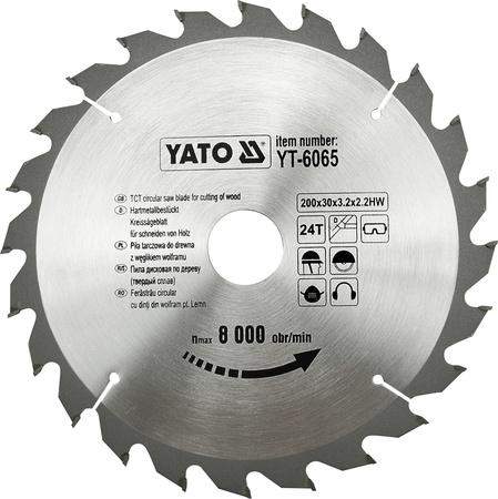 YATO Kotouč na dřevo 200 x 30 mm 24z, YT-6065
