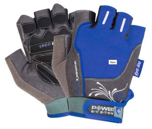 POWER SYSTEM Fitness rukavice WOMANS POWER modré Velikost: M