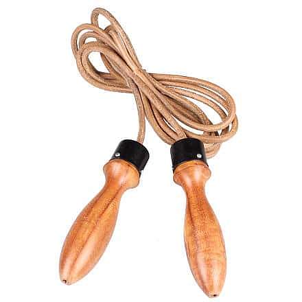 Merco švihadlo Leather rope II kožené lano, dřevěné ručky 290 cm