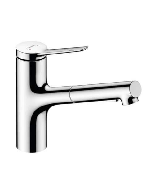 Dřezová baterie Hansgrohe Zesis s vytahovací sprškou, 2 proudy chrom 74800000