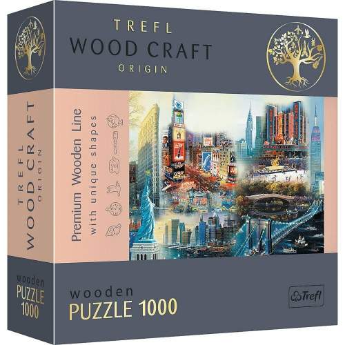 TREFL Wood Craft Dřevěné puzzle Koláž New York 1000 dílků