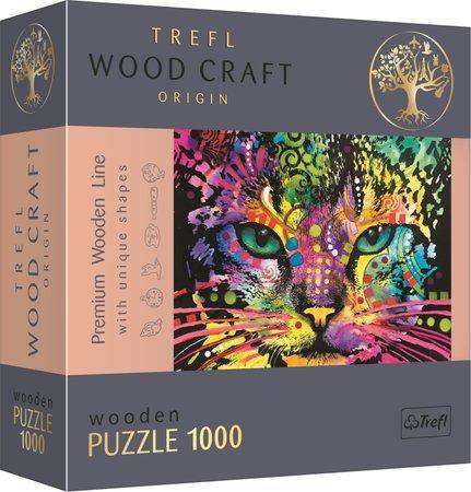 TREFL Wood Craft Dřevěné puzzle Barevná kočka 1000 dílků