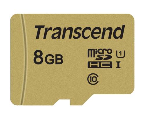 Transcend 8GB microSDHC 500S UHS-I U1, Class 10 + adaptér