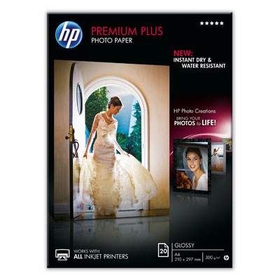 HP Premium Plus Glossy Photo Paper, A4, 300 g/m2, 20 listů CR672A