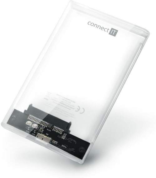 CONNECT IT externí box pro HDD 2,5" SATA, USB 3.0, ToolFree, transparentní - CEE-1300-TT