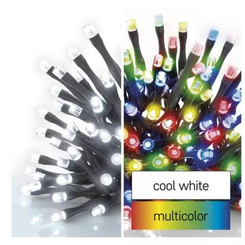 EMOS Lighting LED vánoční řetěz 2v1 10 m studená bílá/multicolor