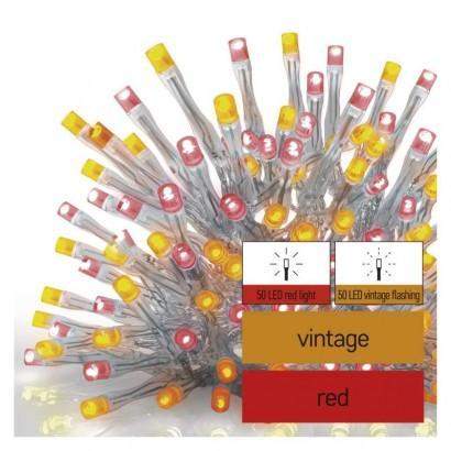 EMOS Lighting Standard spojovací řetěz rampouchy, 2,5 m červená/vintage