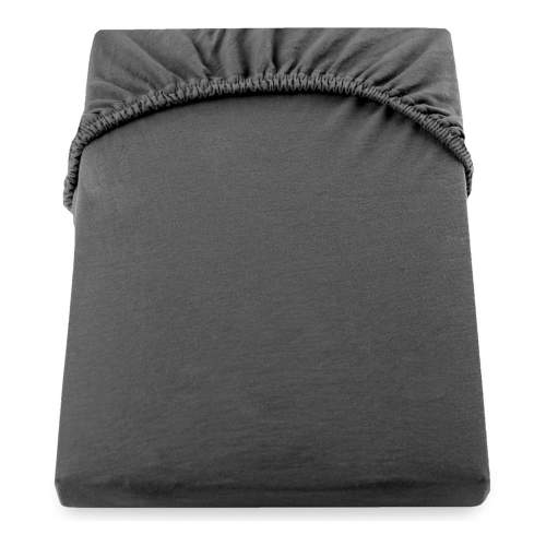 Bavlněné jersey prostěradlo s gumou DecoKing Amber šedé, velikost 100-120x200+30