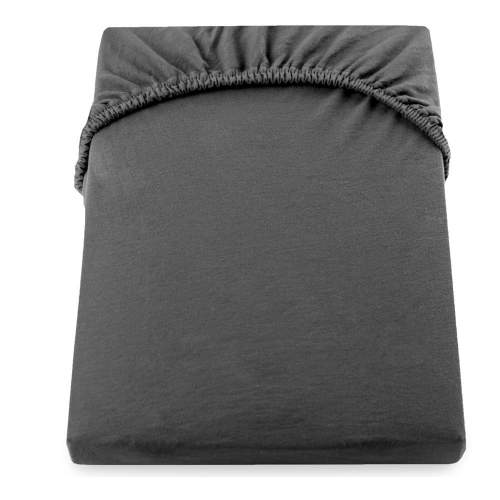 Bavlněné jersey prostěradlo s gumou DecoKing Amber šedé, velikost 80-90x200+30