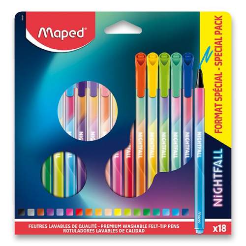 Maped Color'Peps Deco Nightfall Dětské fixy 18 barev
