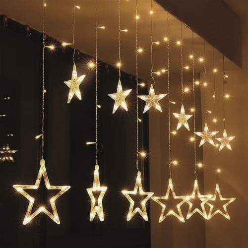 Vánoční závěs Solight 1V227, LED, hvězdy, 1,8m