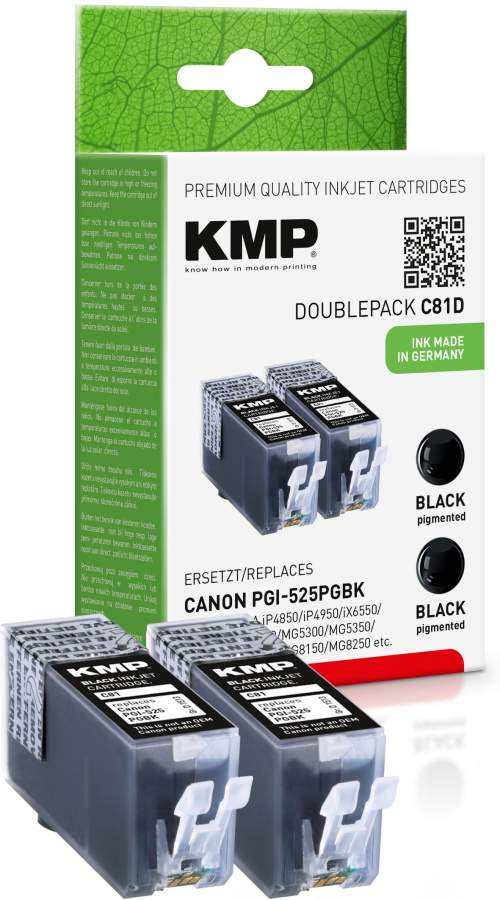 KMP Canon PGI-525Bk  - černá inkoustová náplň