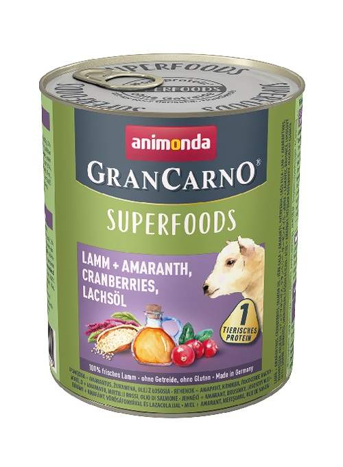 Animonda GranCarno Superfoods jehněčí, amarant, brusinky, los.olej 800 g