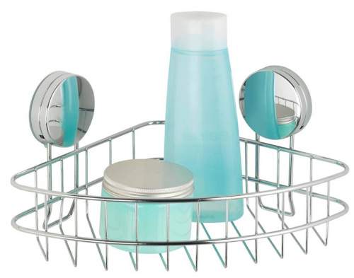 Wenko Static-Loc® Osimo, šířka 26,5 cm - Nástěnná police do koupelny ve stříbrné barvě