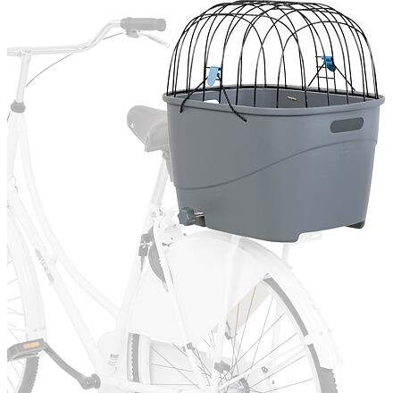 Trixie Plastový košík na zadní nosič, s mřížkovou střechou, 36x47x46cm, šedý