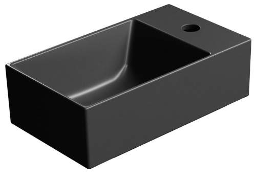 Sapho KUBE X keramické umyvadlo 40x23 cm, pravé/levé, černá mat 9484126