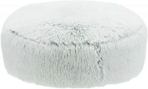 Trixie Kulatý vysoký polštář HARVEY, hebký potah s dlouhým vlasem, 60 cm bílá/černá