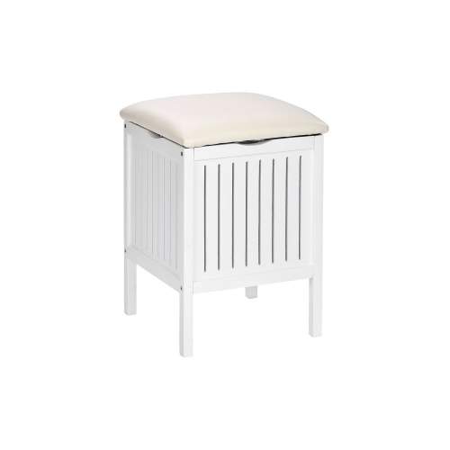 Wenko Oslo Bílá dřevěná stolička s úložným prostorem