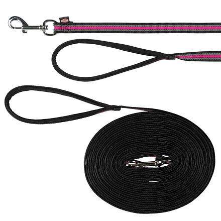 Trixie FUSION stopovací vodítko pásek 15 m/17 mm, - černo-růžový