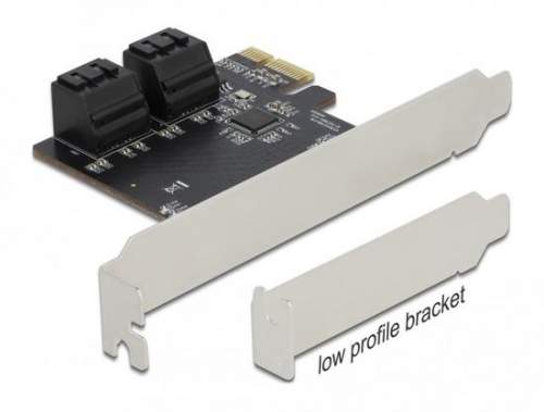 Delock Karta PCI Express x1 SATA se 4 porty - Low Profile - 90010