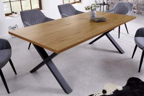 Noble Home Jídelní stůl Fatelo s nohami do X, dřevo/kov, 180 cm