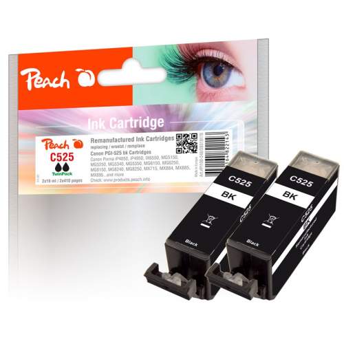 PEACH kompatibilní cartridge Canon PGI-525*2 TwinPack, black, 2x19 ml (319178)