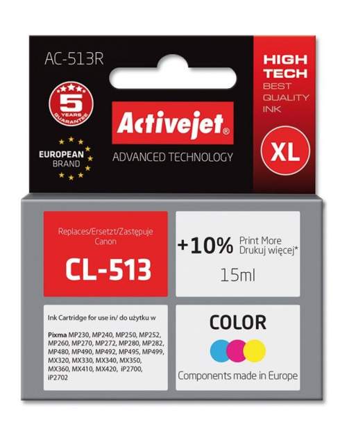 ActiveJet ink cartr. Canon CL-513 ref. - 15 ml - AC-513R, EXPACJACA0113