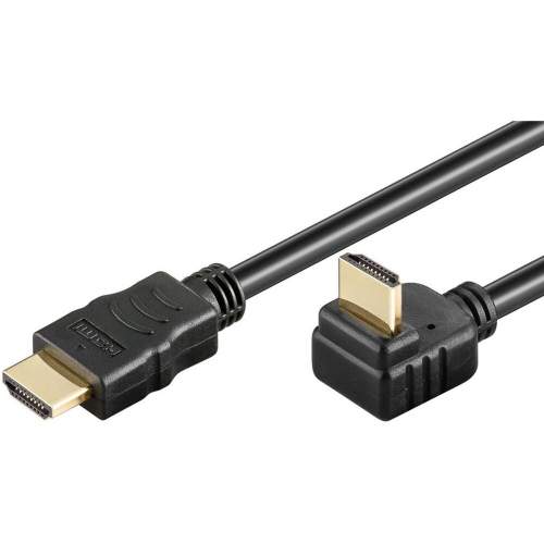 PremiumCord HDMI High Speed+Ethernet kabel,zlacený zahnutý konektor 270° 10m 8592220011512