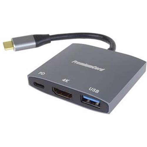 PremiumCord adaptér USB-C na HDMI, USB3.0, PD, rozlišení 4K a FULL HD 1080p - ku31hdmi15