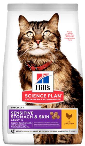 Hills SP Feline Adult Sensitive Stomach+Skin Chicken 1,5kg