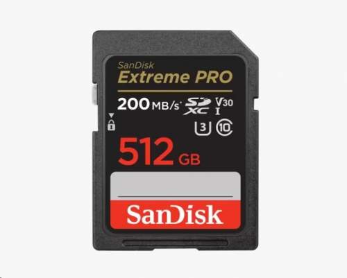 SanDisk SDXC karta 512GB Extreme PRO (200 MB/s Class 10, UHS-I U3 V30)