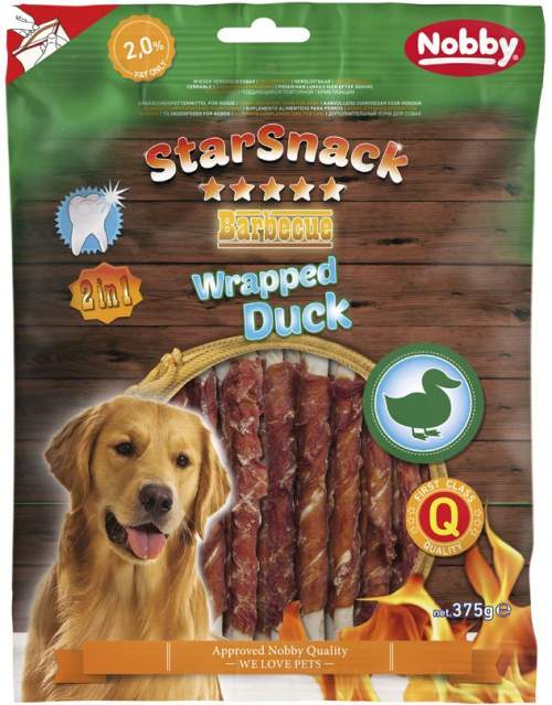 Nobby StarSnack Wrapped Duck tyčinka s kachním masem 45ks 375g