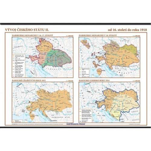 Vývoj českého státu II. (od 16. století do roku 1918) – školní nástěnná mapa/136 x 96 cm - neuveden
